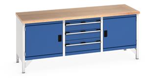 Bott Bench 2000Wx750Dx840mmH - 2 Cupboards,3 Drwrs & MPX Top 2000mm Wide Engineering Storage Benches with Cupboards & Drawers 51/41002055.11 Bott Bench 2000Wx750Dx840mmH 2 Cupboards 3 Drwrs MPX Top.jpg